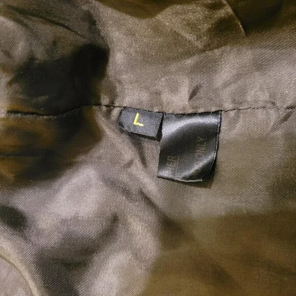 Brown Genuine Leather Sleek Ladies Double Breasted Jacket, Size Large, - Picture 9 of 15